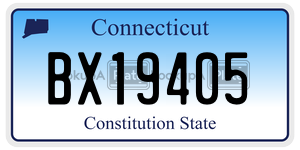 BX19405  license plate in CT