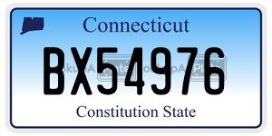 BX54976  license plate in CT