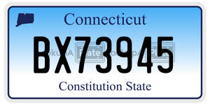 BX73945  license plate in CT