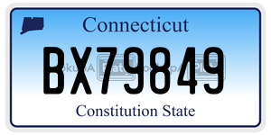 BX79849  license plate in CT