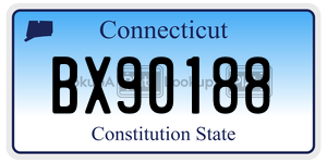 BX90188  license plate in CT