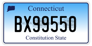 BX99550  license plate in CT