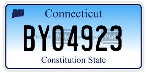 BY04923  license plate in CT