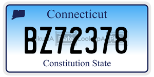 BZ72378  license plate in CT