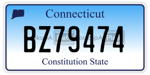 BZ79474  license plate in CT