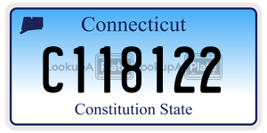 C118122 license plate in Connecticut