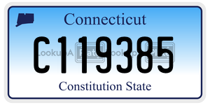 C119385 license plate in Connecticut