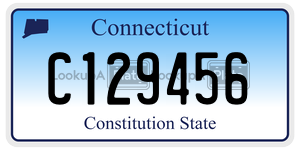 C129456 license plate in Connecticut