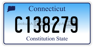 C138279 license plate in Connecticut