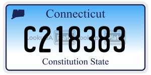 C218383  license plate in CT