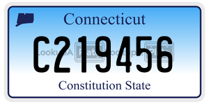 C219456  license plate in CT
