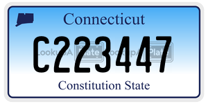 C223447 license plate in Connecticut