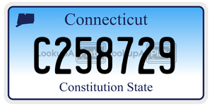 C258729  license plate in CT
