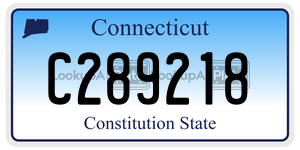 C289218 license plate in Connecticut