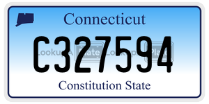 C327594 license plate in Connecticut