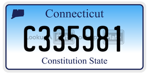 C335981 license plate in Connecticut