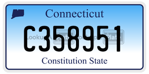 C358951 license plate in Connecticut
