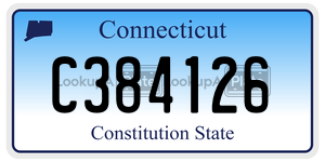 C384126 license plate in Connecticut