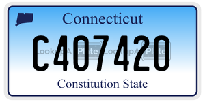 C407420  license plate in CT