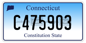 C475903  license plate in CT