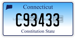 C93433 license plate in Connecticut