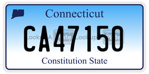 CA47150  license plate in CT