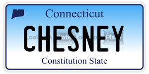 CHESNEY  license plate in CT