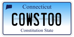 COWSTOO license plate in Connecticut