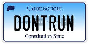 DONTRUN license plate in Connecticut