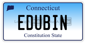 EDUBIN  license plate in CT