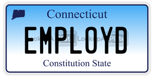 EMPLOYD  license plate in CT