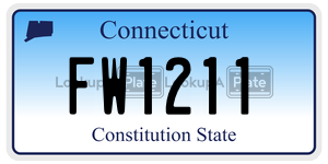 FW1211 license plate in Connecticut
