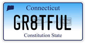 GR8TFUL license plate in Connecticut