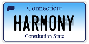 HARMONY license plate in Connecticut
