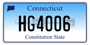 HG4006 license plate in Connecticut