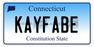 KAYFABE license plate in Connecticut