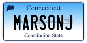 MARSONJ license plate in Connecticut