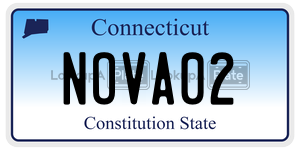 NOVA02 license plate in Connecticut