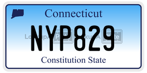 NYP829 license plate in Connecticut