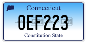 OEF223  license plate in CT