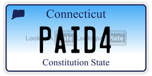 PAID4 license plate in Connecticut