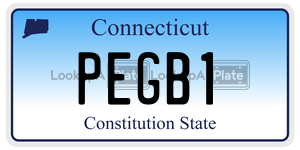 PEGB1  license plate in CT