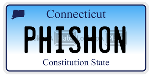PHISHON  license plate in CT