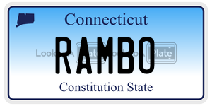 RAMBO  license plate in CT