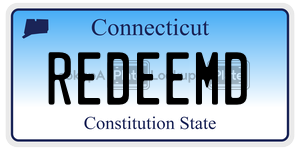 REDEEMD license plate in Connecticut