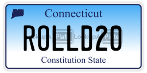 ROLLD20 license plate in Connecticut