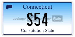 S54 license plate in Connecticut