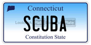 SCUBA license plate in Connecticut