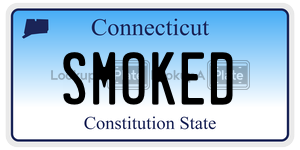SMOKED  license plate in CT