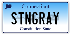 STNGRAY license plate in Connecticut